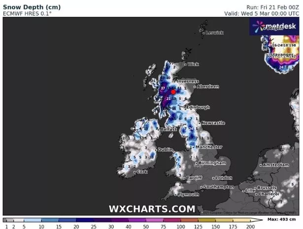 新的英国降雪地图准确地显示了英国大片地区何时会变白